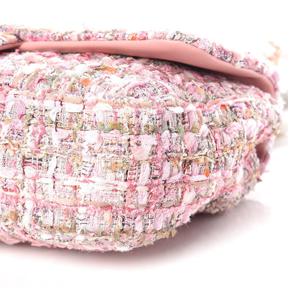 Chanel Tweed Medium Pearl Handle Flap Pink Beige Orange Ecru 9 of 9