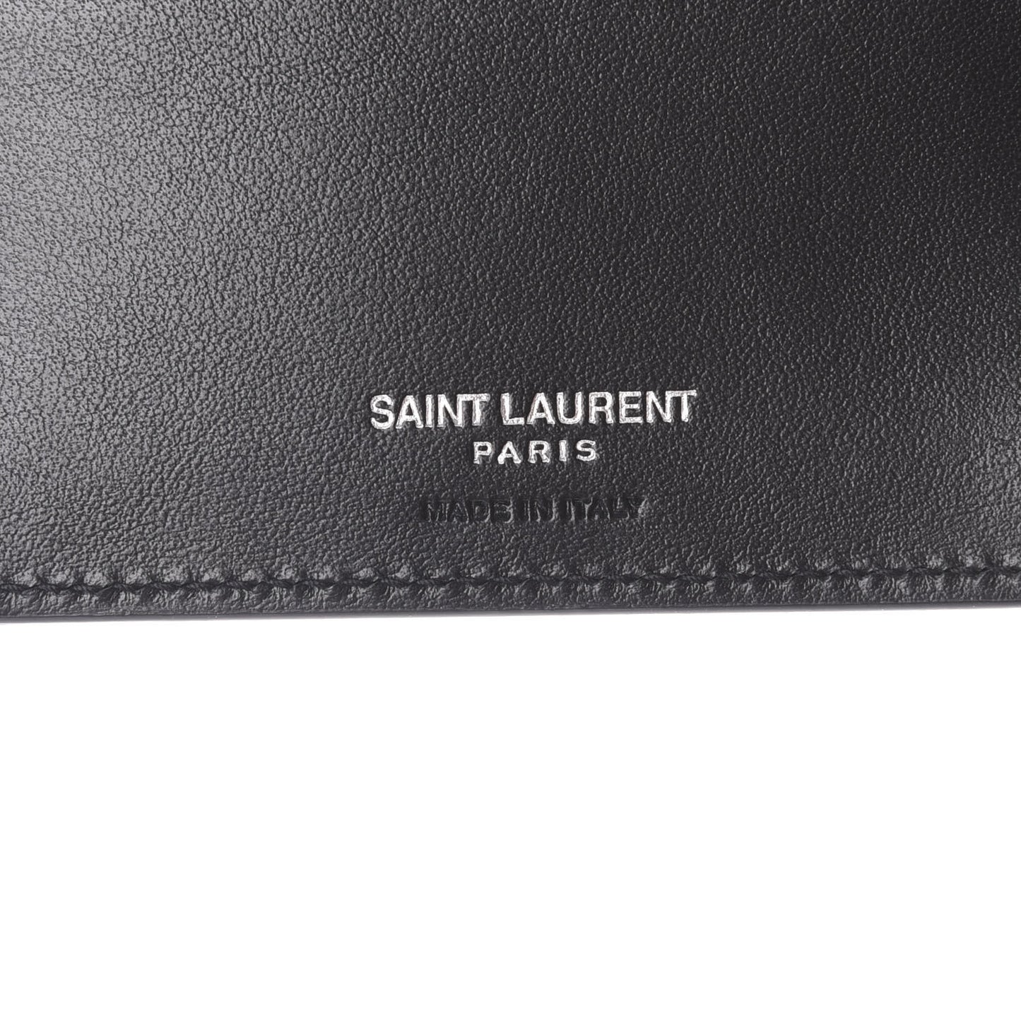 Calfskin Smoking Forever Patch Bifold Wallet Black