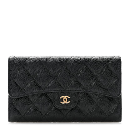 Chanel Caviar Quilted Large Flap Wallet Black 1 of 13