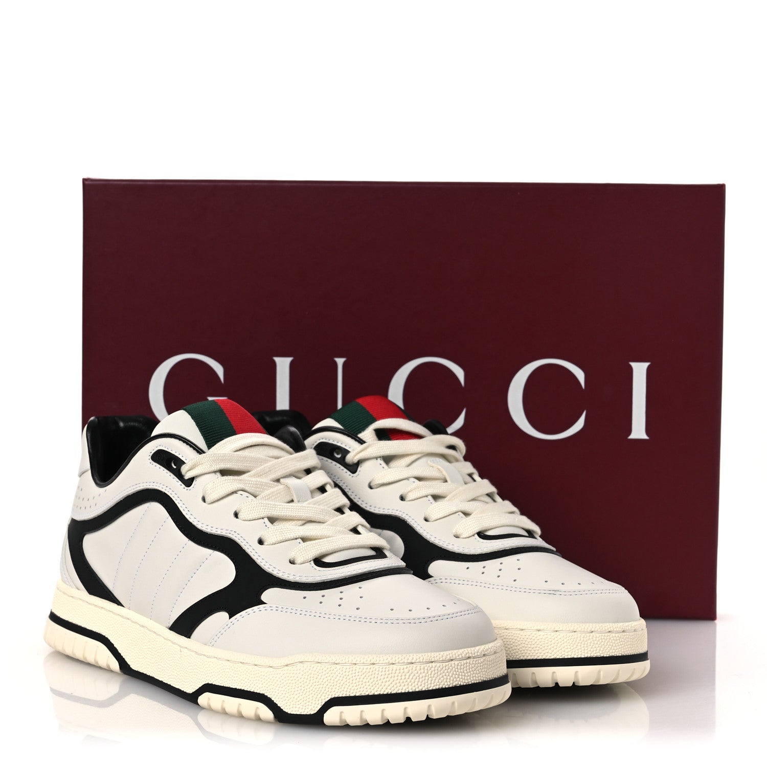 Gucci Sparrow Calfskin Mens Re-Web Sneakers 8 Green White Black 12 of 12