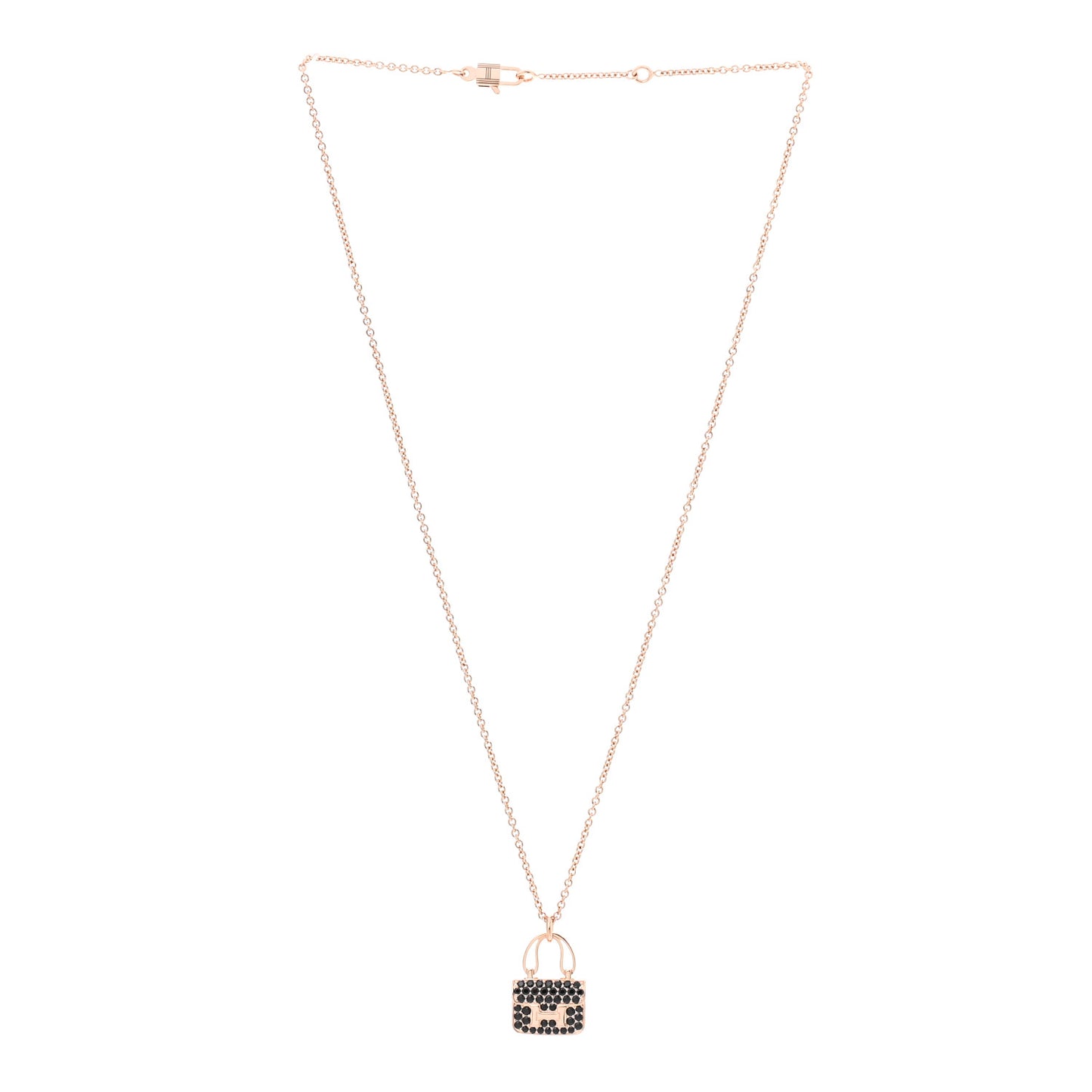18K Rose Gold Black Sapphire Constance Amulettes Pendant Necklace