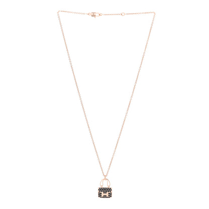 Hermes 18K Rose Gold Black Sapphire Constance Amulettes Pendant Necklace 3 of 5