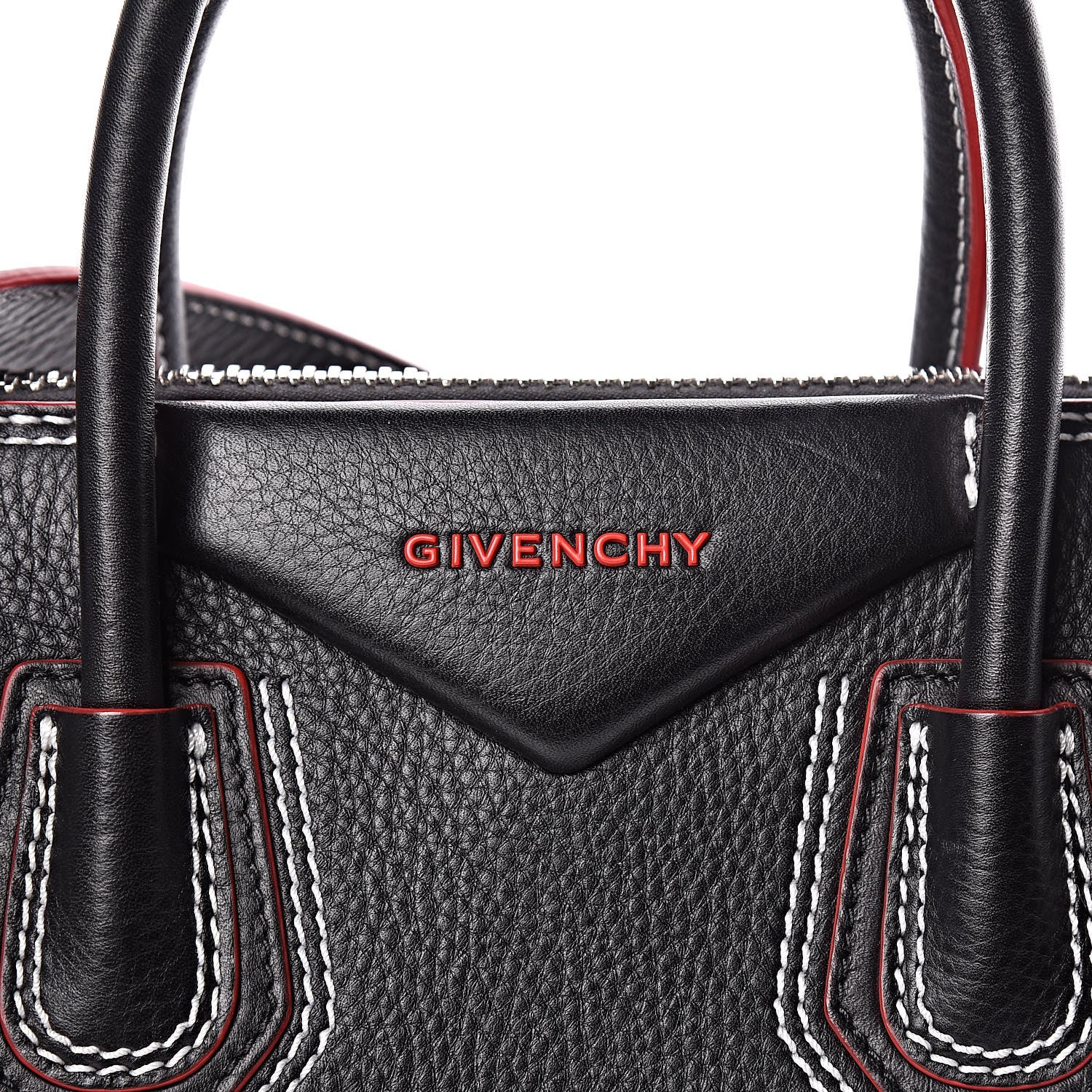 Givenchy Calfskin Contrast Stitched Small Antigona Black 10 of 13