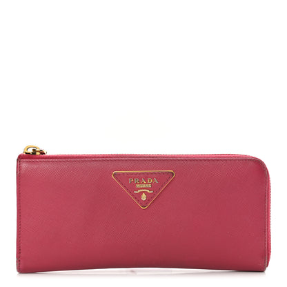 Prada Saffiano Half Zip Wallet Ibisco 1 of 16