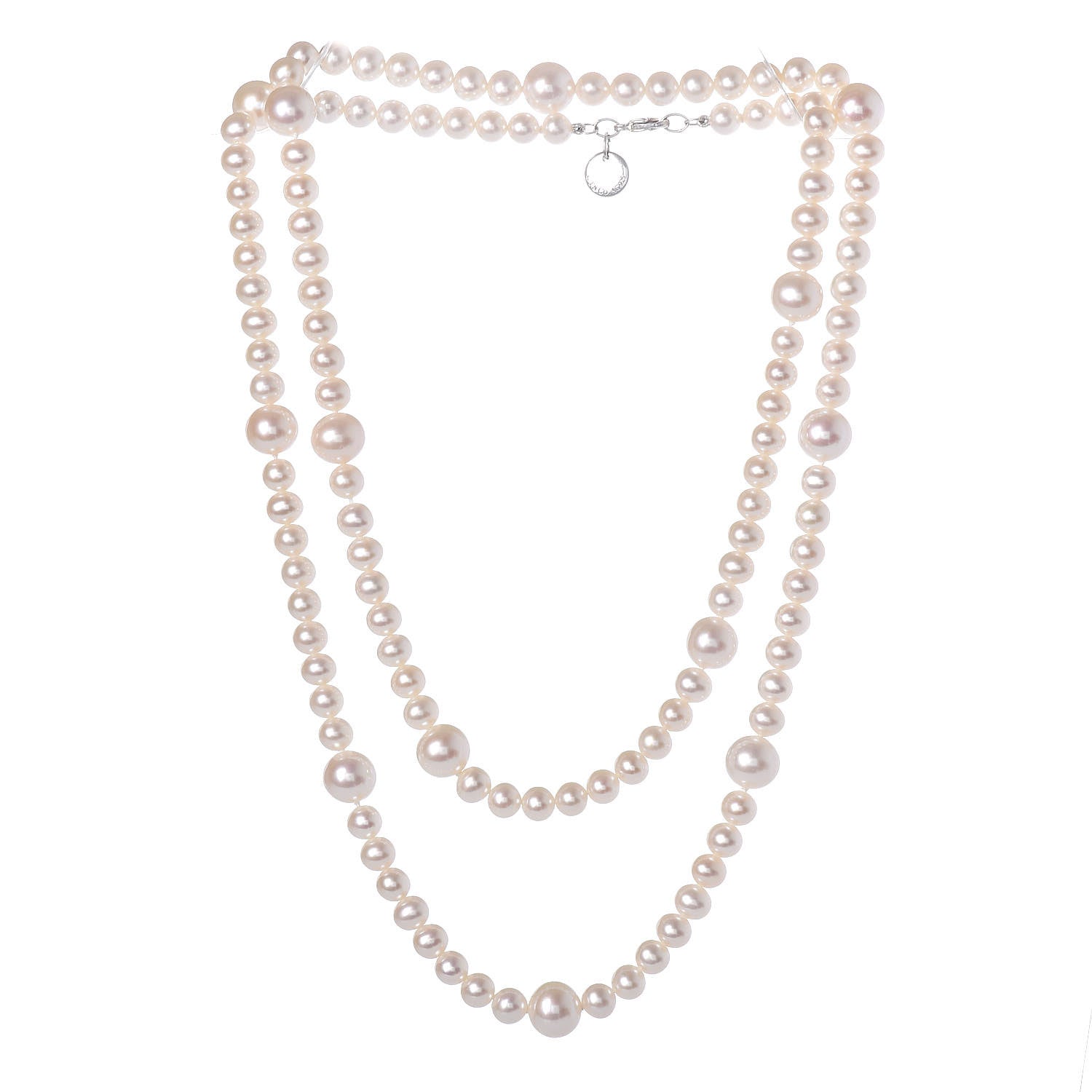 Tiffany Sterling Silver Pearl 5.5-9mm Ziegfeld Strand Necklace 3 of 6