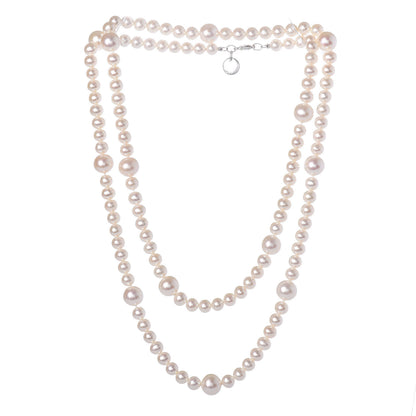 Tiffany Sterling Silver Pearl 5.5-9mm Ziegfeld Strand Necklace 3 of 6