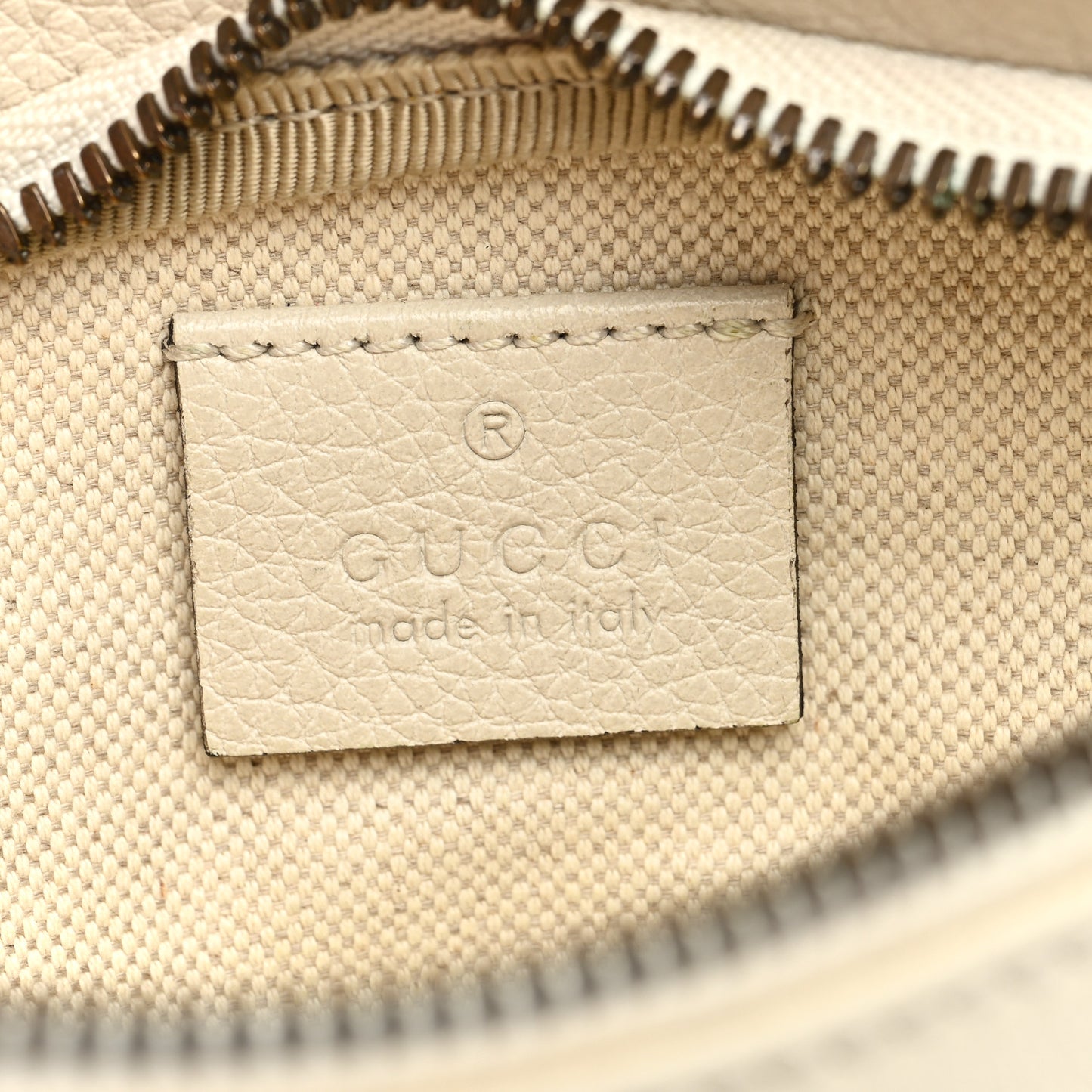 Grained Calfskin Small Logo Belt Bag White