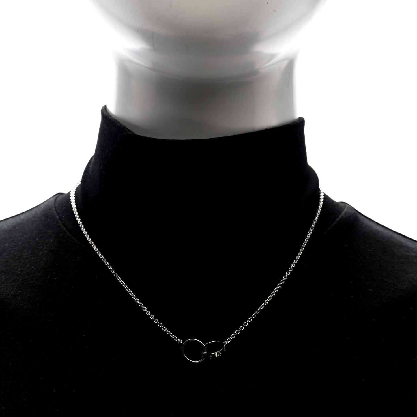 18K White Gold Interlocking LOVE Necklace