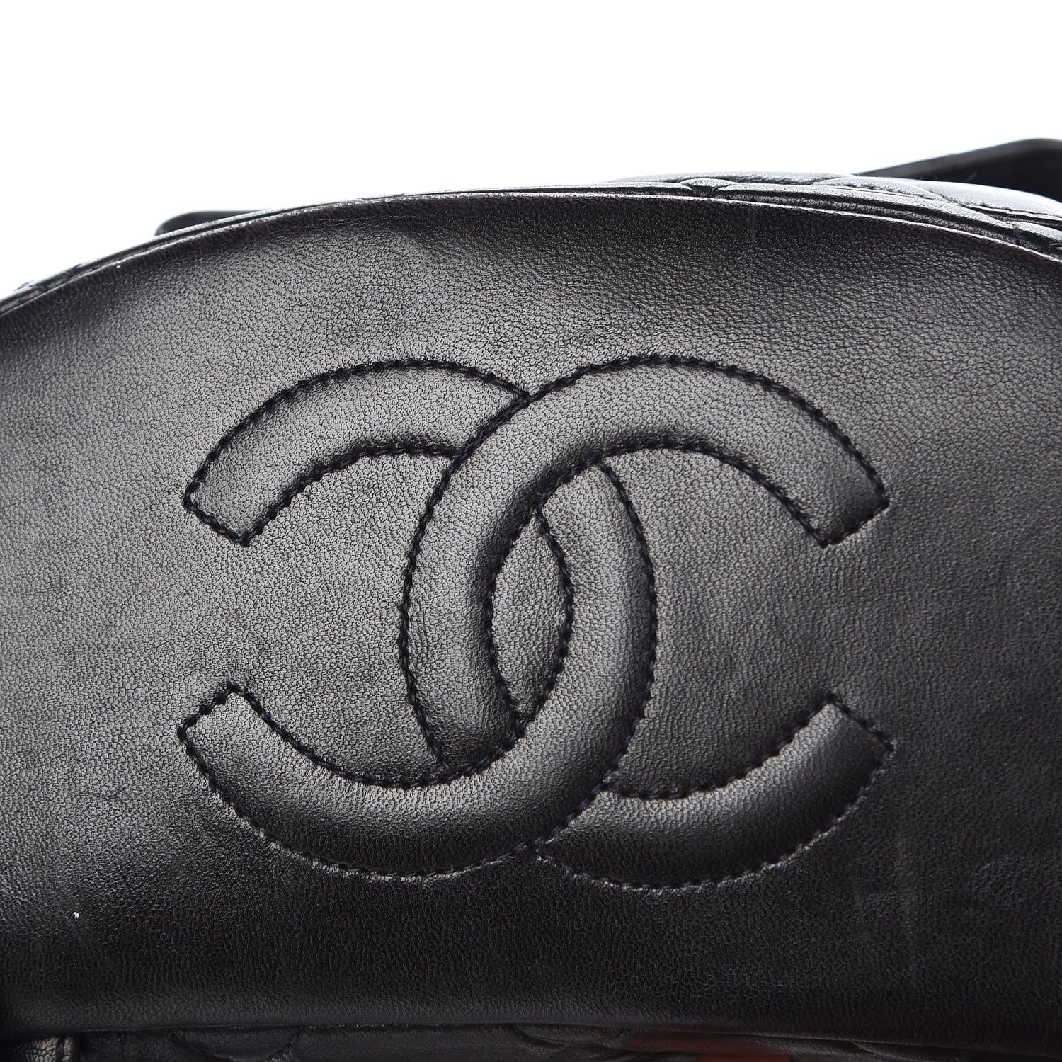 Chanel Lambskin Quilted Drawstring Backpack Black 10 of 10