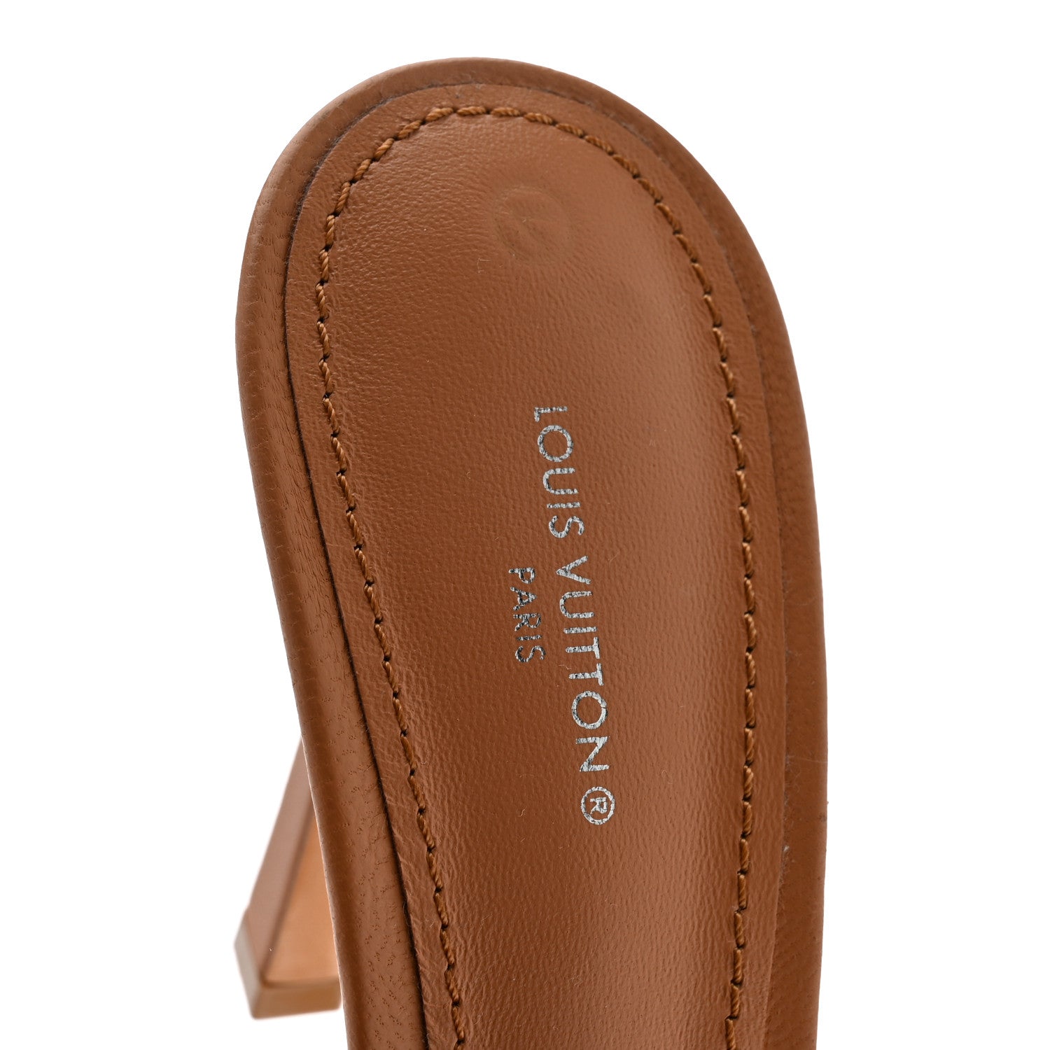 Louis Vuitton Lambskin Embossed Monogram Revival Mules 39 Peche Beige 8 of 9
