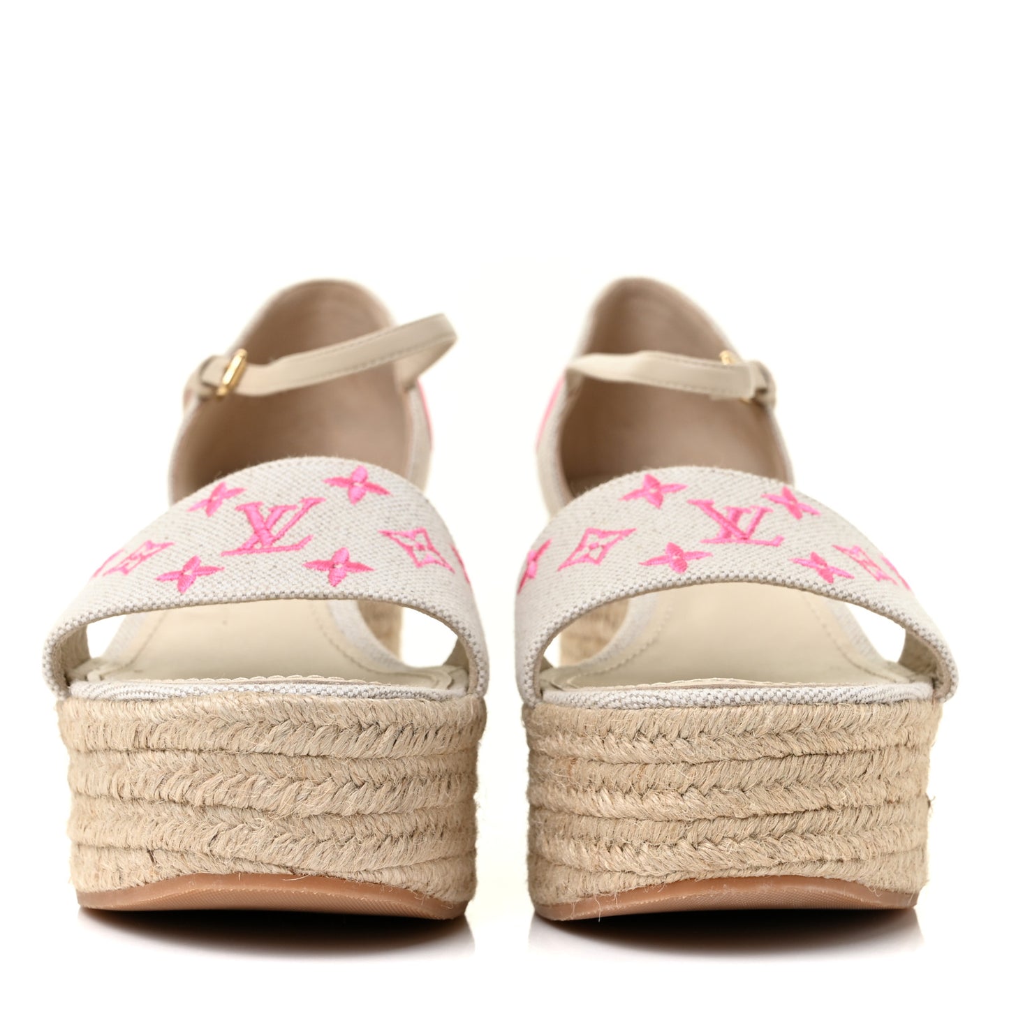 Canvas Monogram Starboard Espadrille Wedge Sandals 39.5