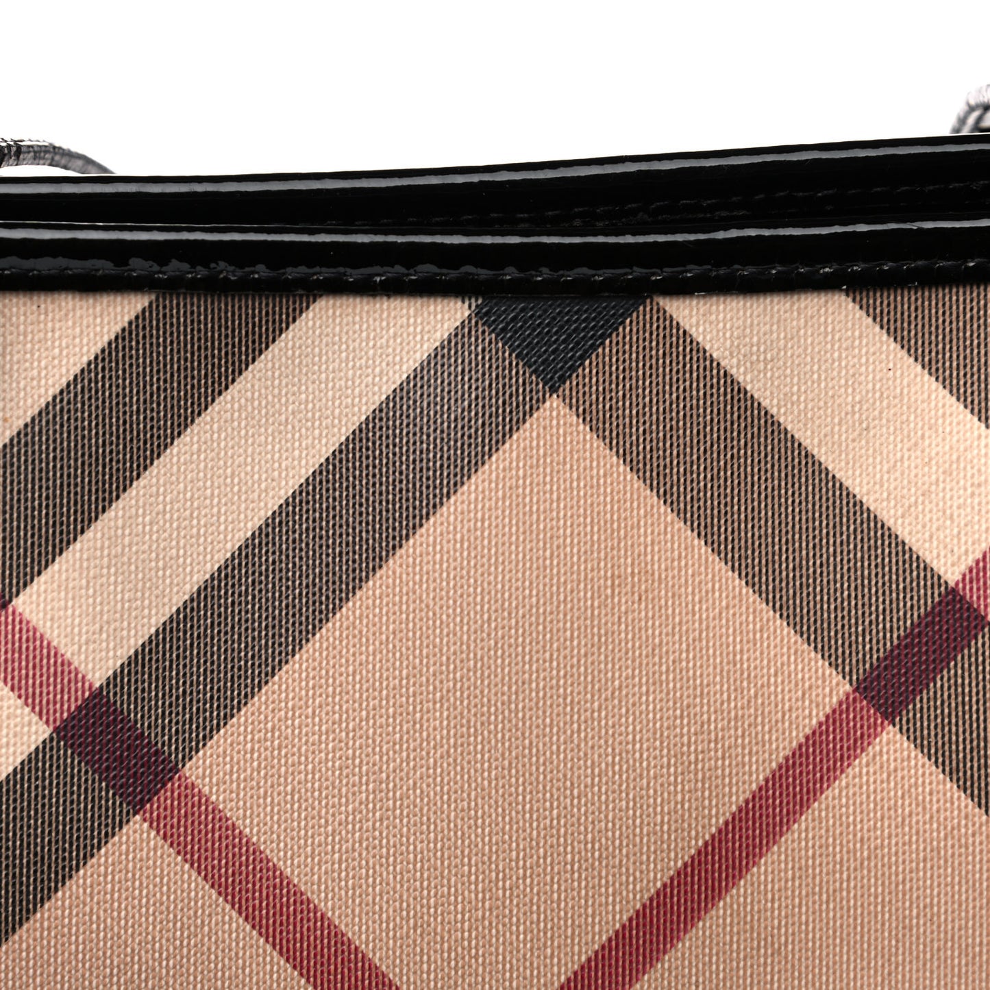 Nova Check Patent Trim Shopper Tote Black