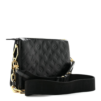 Louis Vuitton Lambskin Embossed Monogram Coussin PM Black 3 of 16