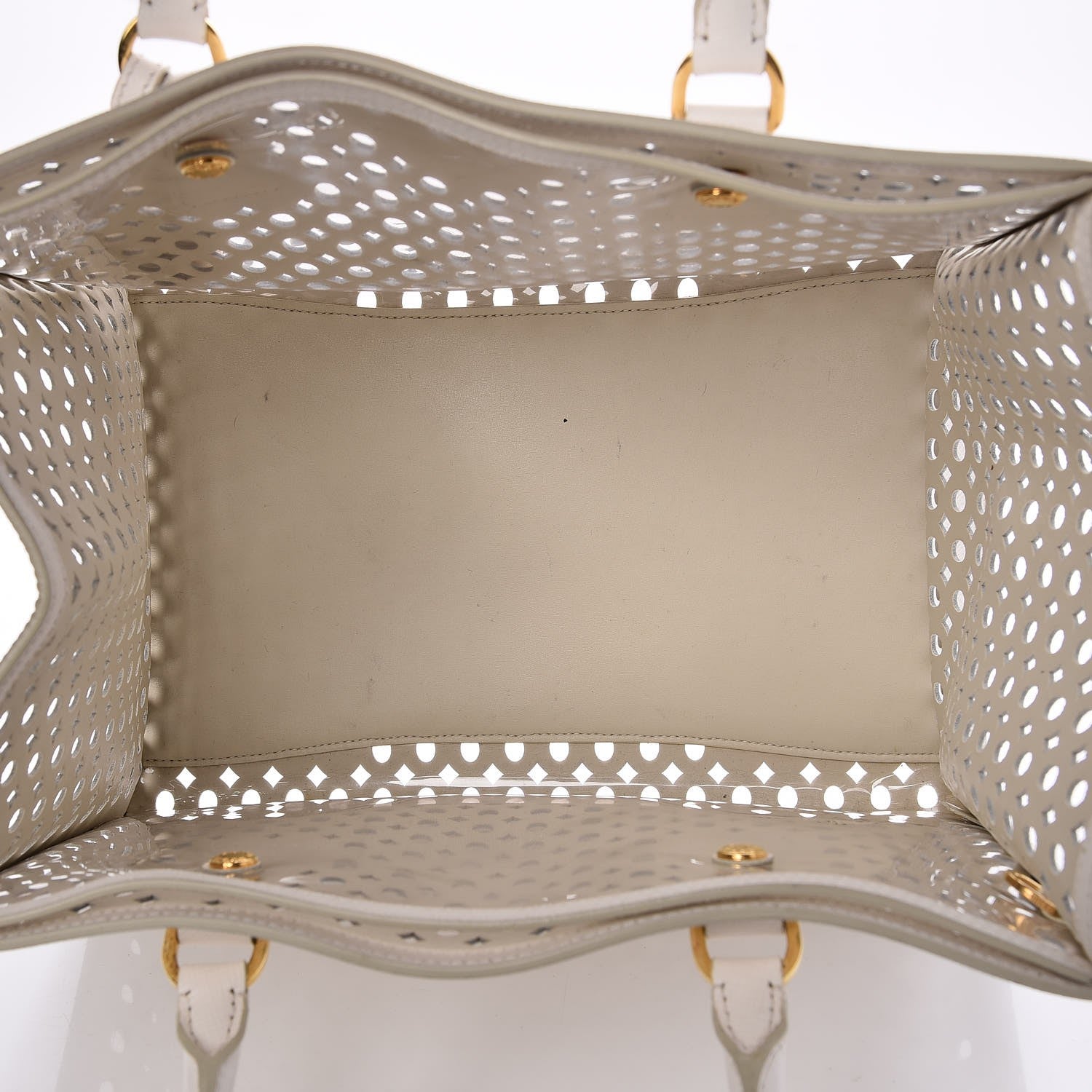 Prada Saffiano Perforated Tote Talco 5 of 14