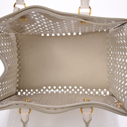 Prada Saffiano Perforated Tote Talco 5 of 14