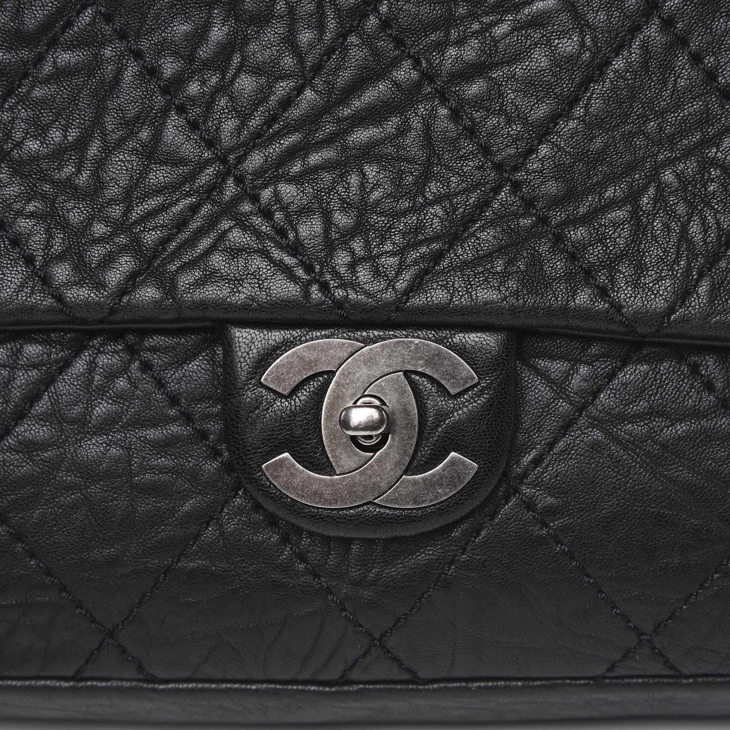 Chanel Distressed Lambskin Le Marais Ligne Flap Black 10 of 13