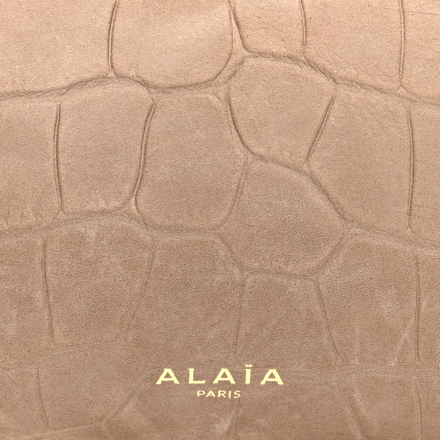 Alaia Nubuck Crocodile Embossed Small Le Teckel Bag Grege 8 of 10
