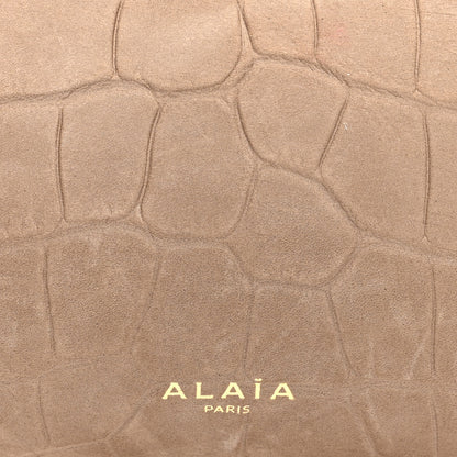 Alaia Nubuck Crocodile Embossed Small Le Teckel Bag Grege 8 of 10