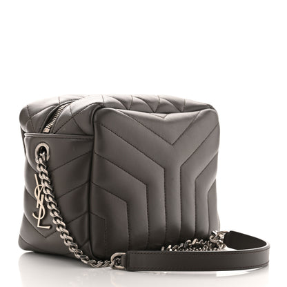 Saint Laurent Calfskin Y Quilted Monogram Small Loulou Bowling Bag Earth 2 of 10