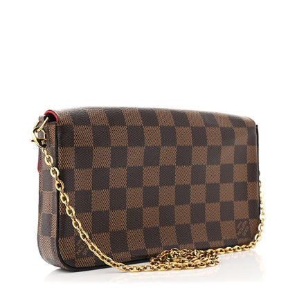 Louis Vuitton Damier Ebene Pochette Felicie Chain Wallet 3 of 13