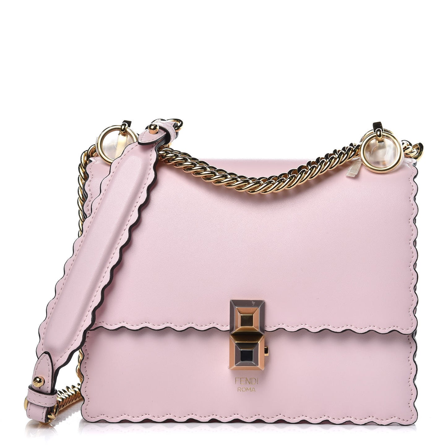 Vitello Liberty Scalloped Studded Small Kan I Shoulder Bag Confetto