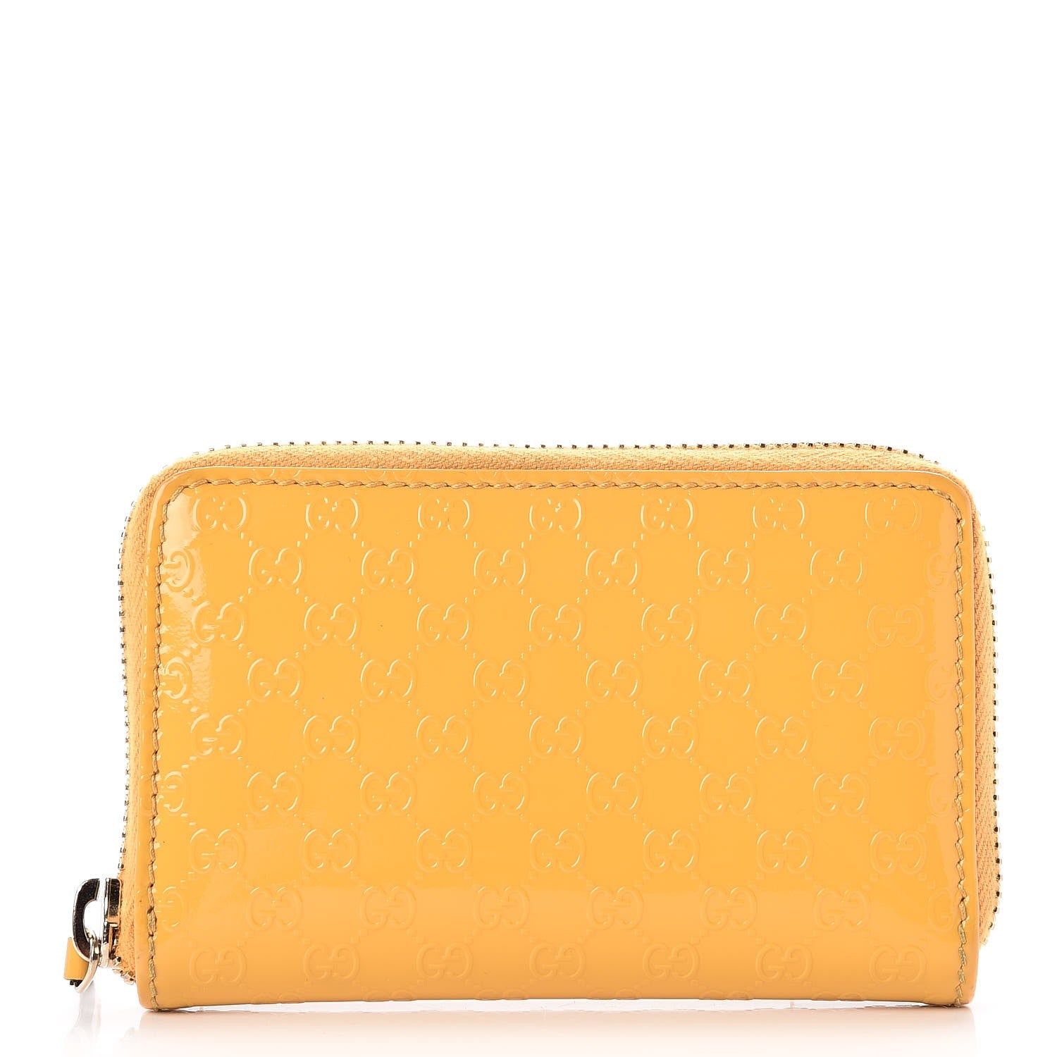 Gucci Patent Microguccissima Zip Around Card Case Bumblebee 1 of 7