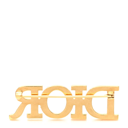 Christian Dior Crystal Dior Logo Brooch Gold 3 of 3