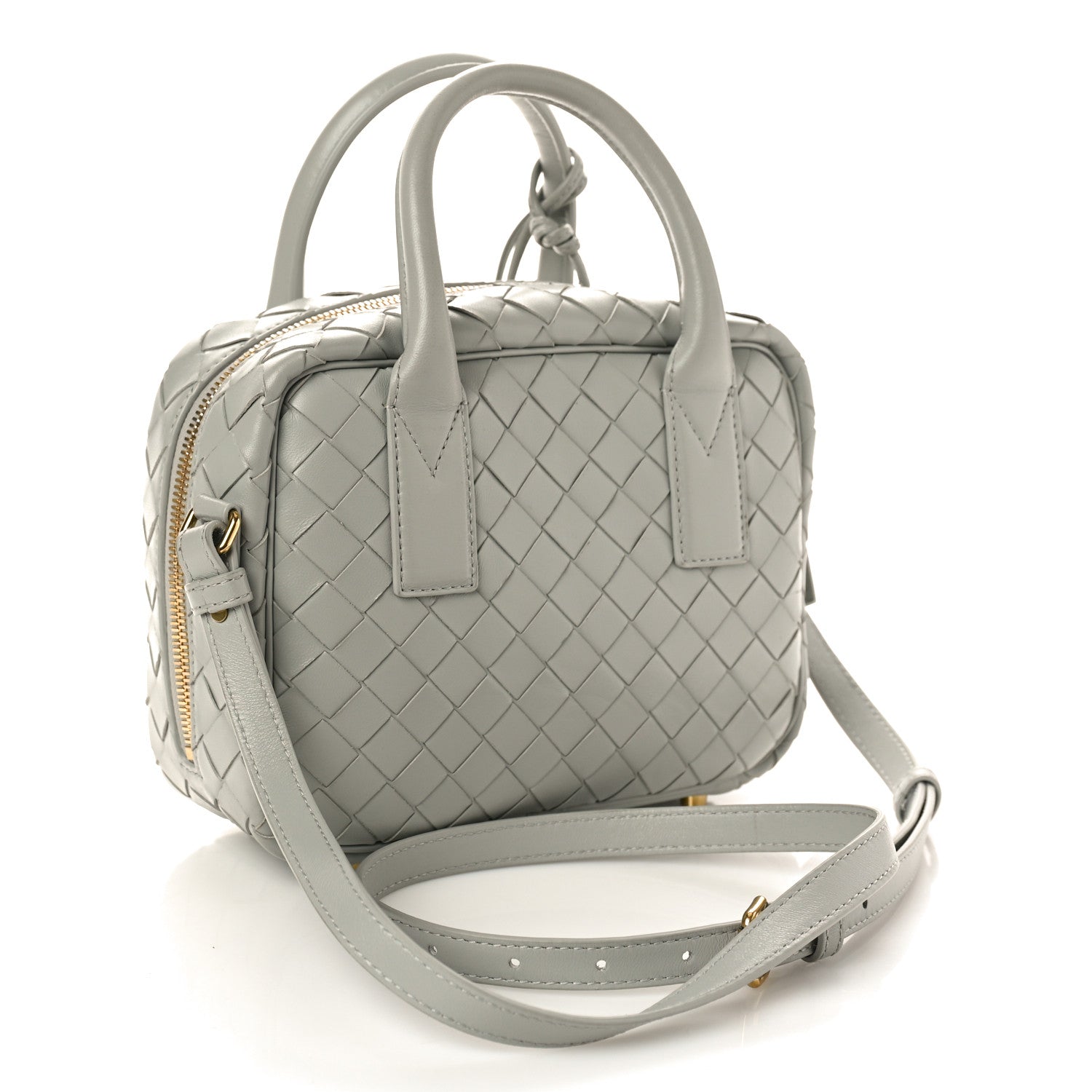 Bottega Veneta Lambskin Intrecciato Small Getaway Agate Grey 3 of 9