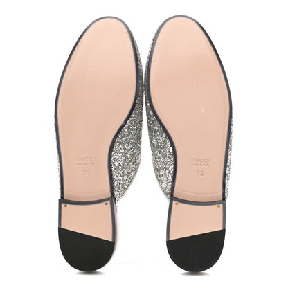 Gucci Glitter Womens Princetown Slippers 36 Silver 6 of 10