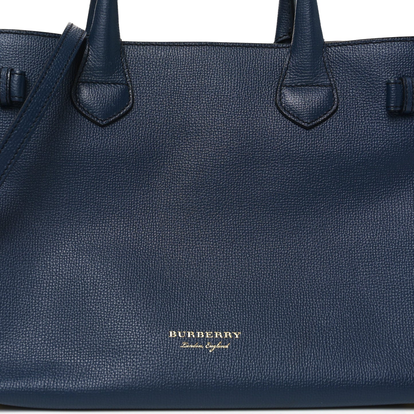 Derby Calfskin House Check Medium Banner Tote Ink Blue