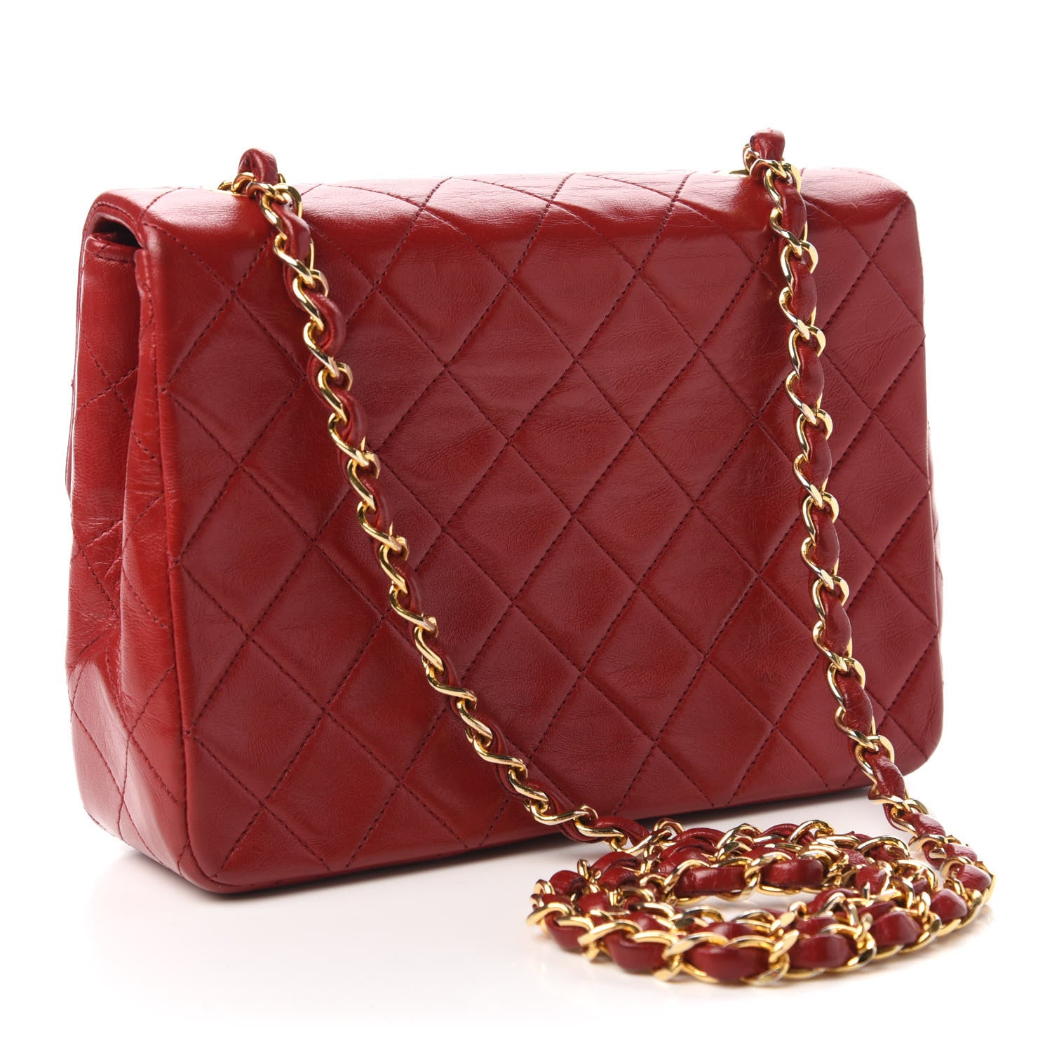 Chanel Lambskin Quilted Small Single Flap Red 3 of 10