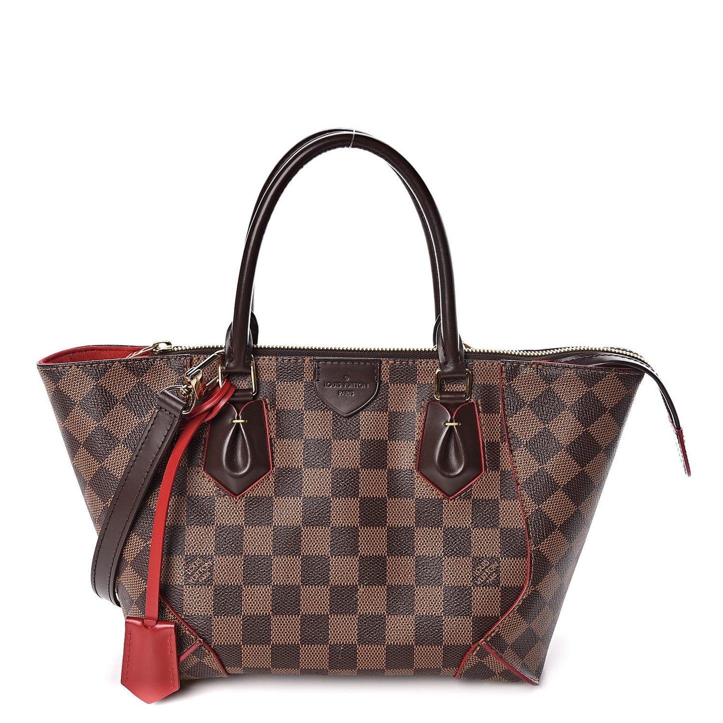 Damier Ebene Caissa Tote PM Cherry