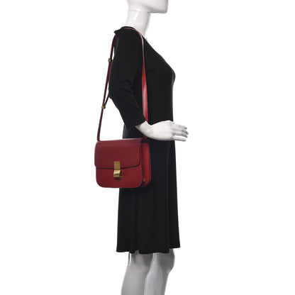 Celine Box Calfskin Medium Classic Box Flap Bag Red 2 of 13