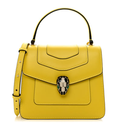 Bulgari Calfskin Serpenti Forever Top Handle Yellow 1 of 9