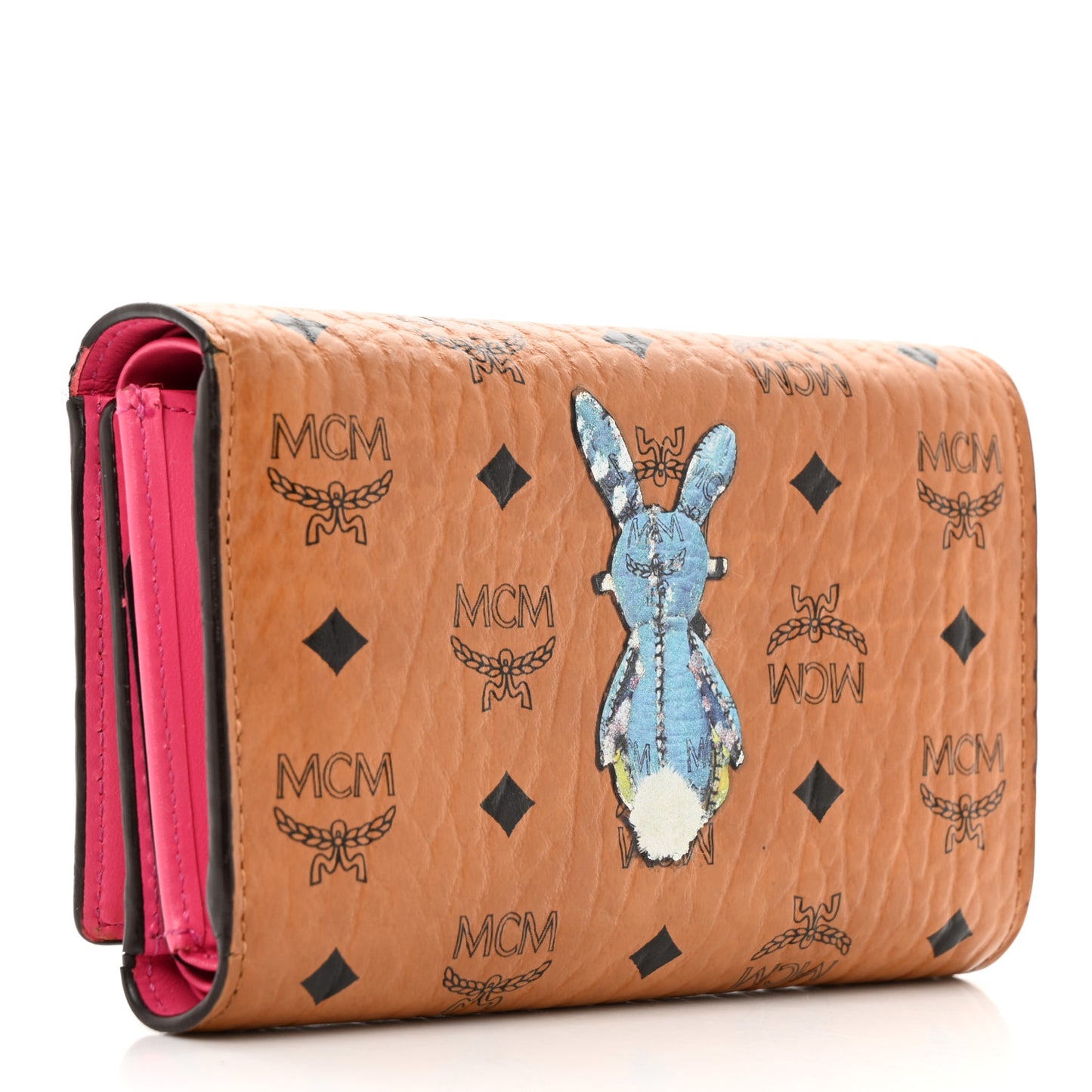 Visetos Rabbit Tri-Fold Wallet Cognac