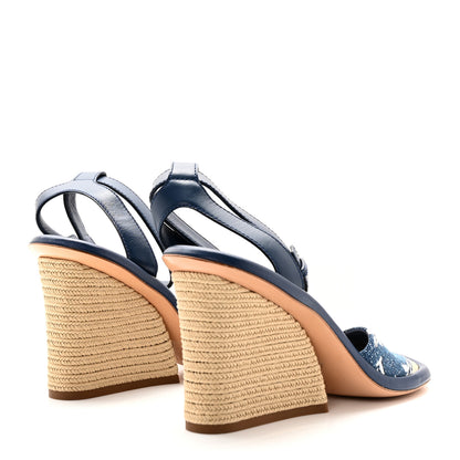 Louis Vuitton Monogram Denim Maia Wedge Sandal 36.5 4 of 11