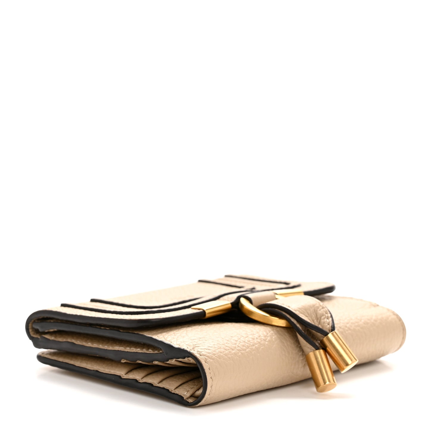 Grained Calfskin Marcie Square Wallet Root Beige