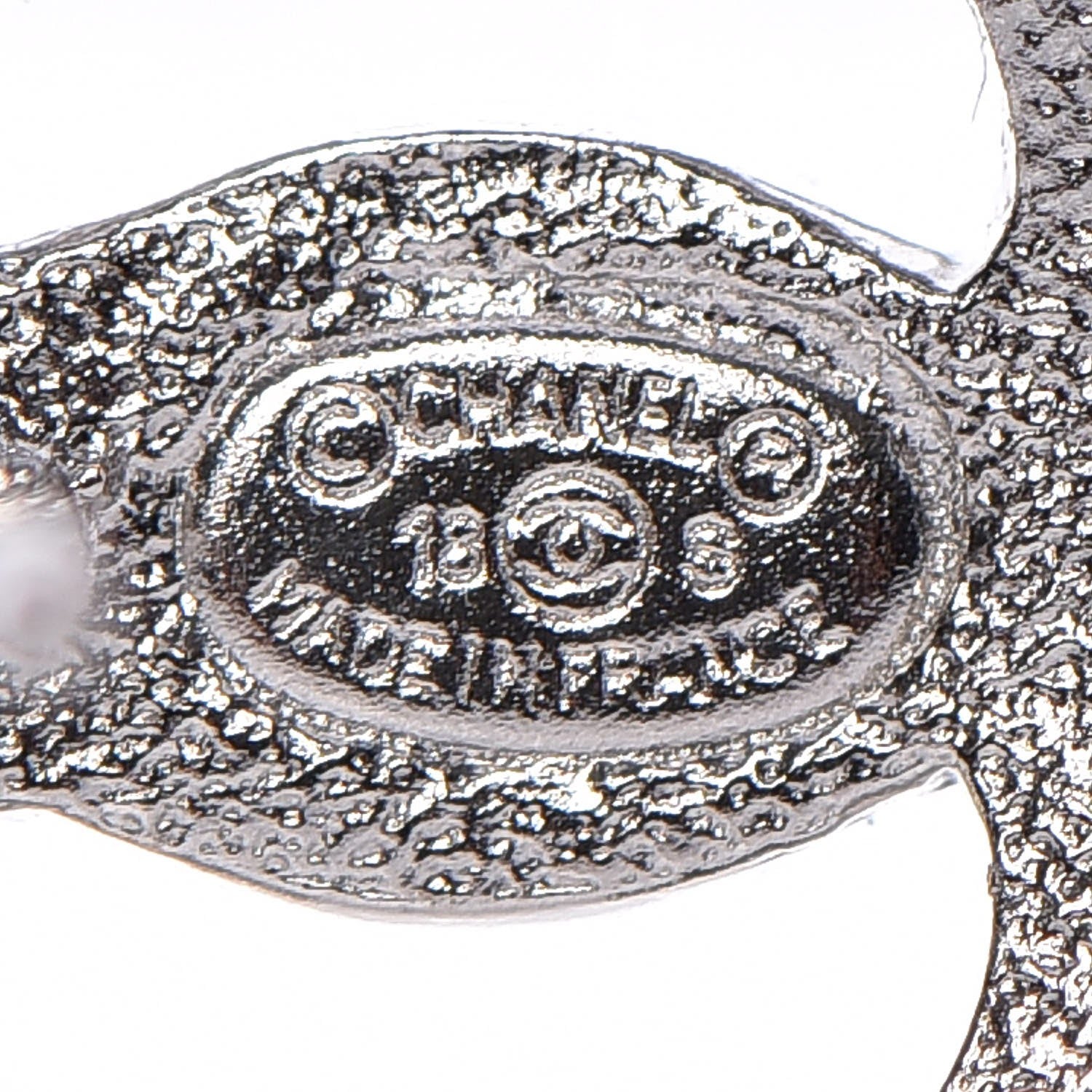 Chanel Crystal CC Drop Earrings Silver 3 of 5