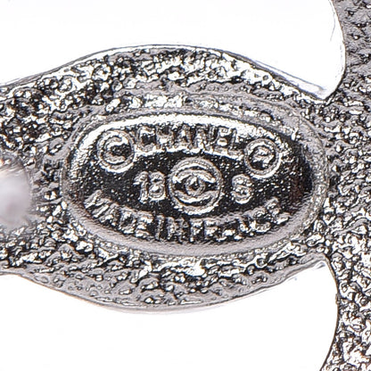 Chanel Crystal CC Drop Earrings Silver 3 of 5