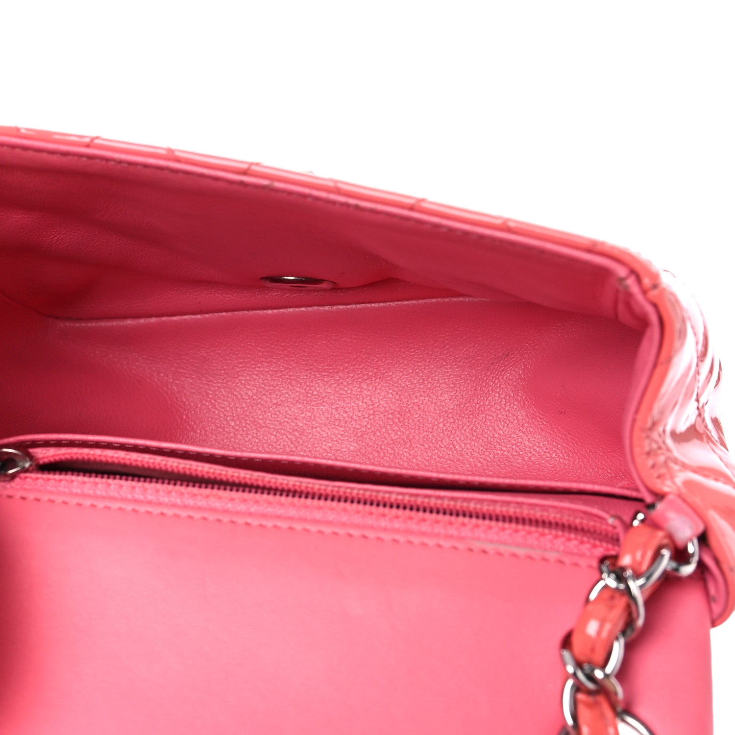 Chanel Patent Quilted Mini Square Flap Pink 5 of 9