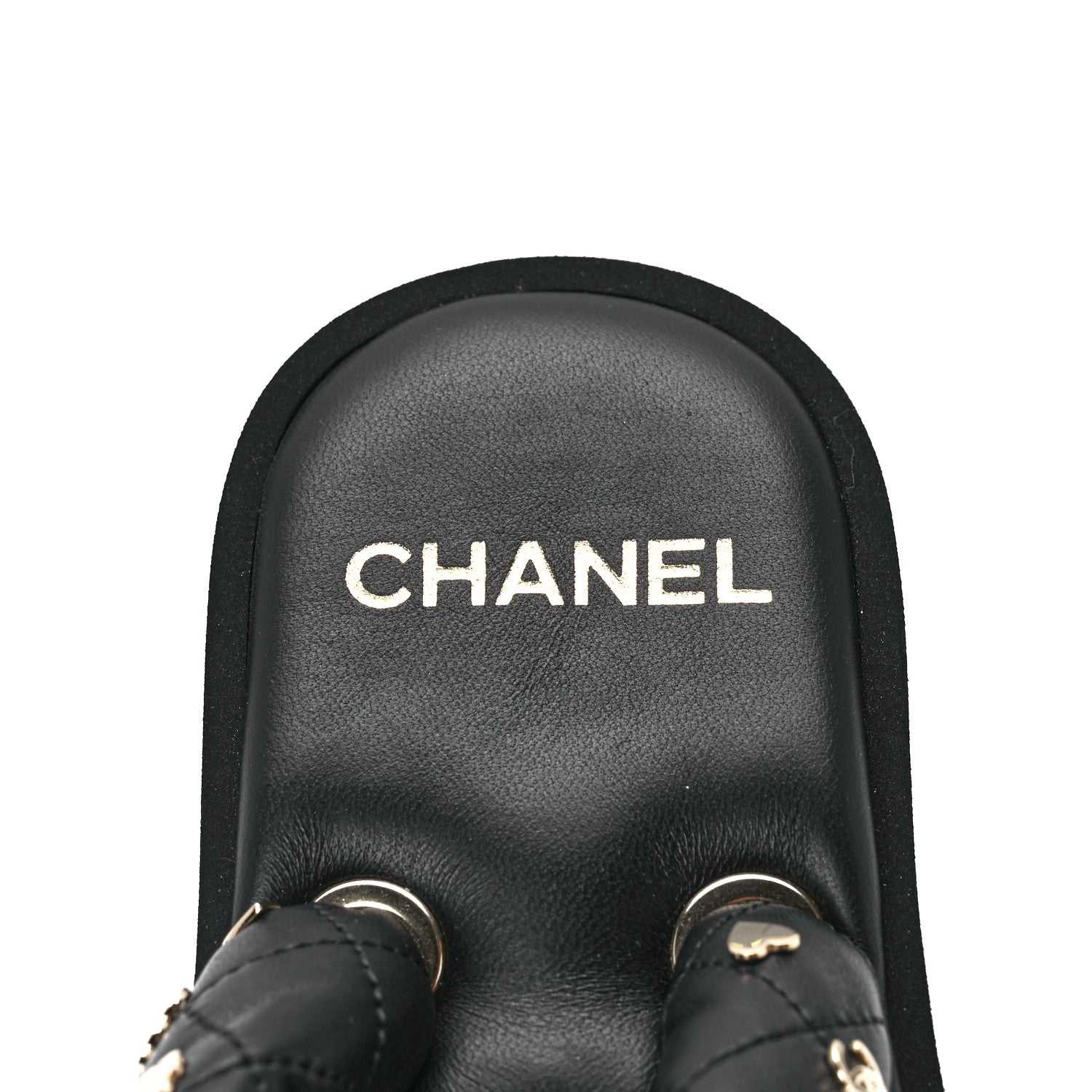 Chanel Lambskin Quilted Padded Charms Thong Sandals 39.5 Black 7 of 8