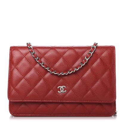 Chanel Caviar Quilted Wallet On Chain WOC Red 1 of 12