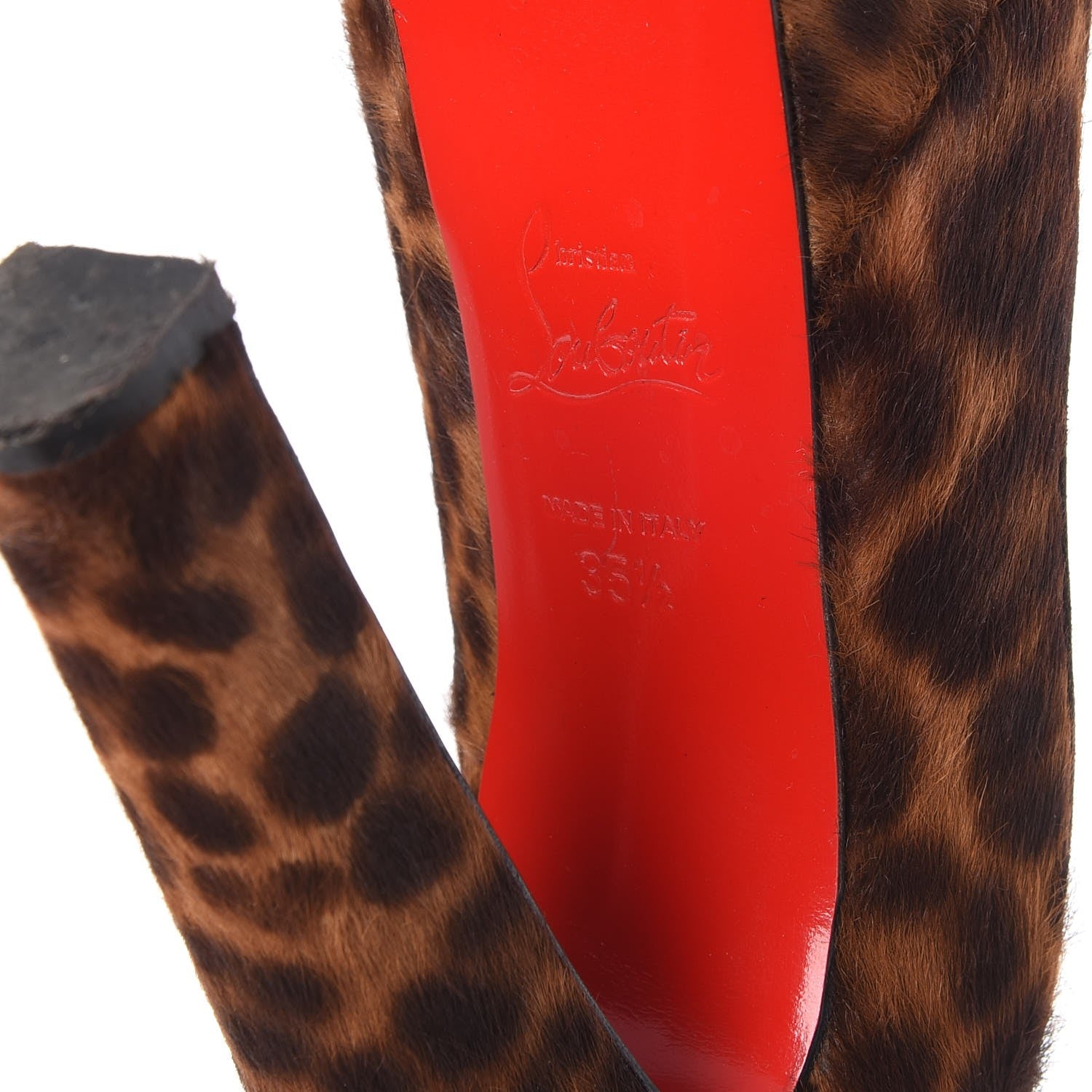 Christian Louboutin Calf Hair Leopard Print Mini Chad Bibi 140 Pumps 35.5 9 of 14