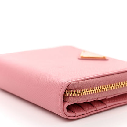 Prada Saffiano Triangle Compact Zip Around Walle Petalo 8 of 9