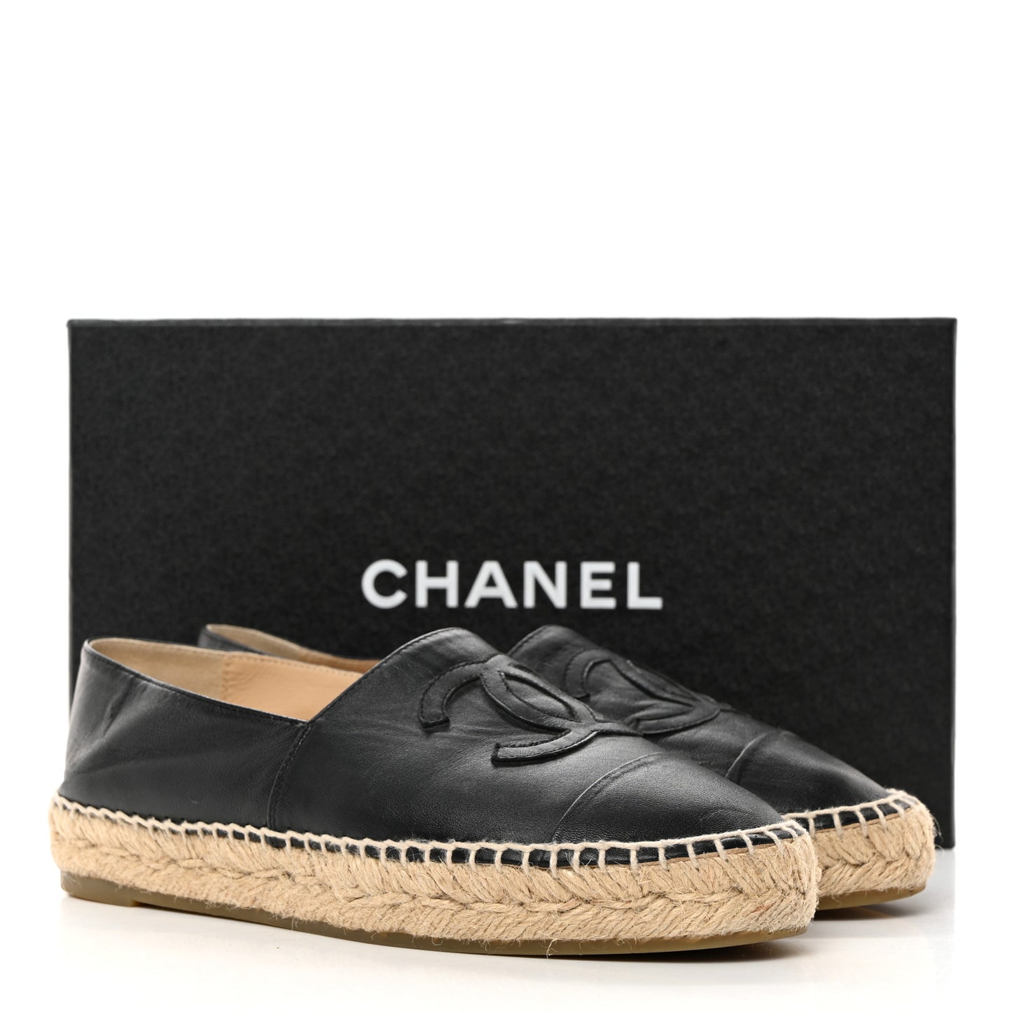 Lambskin CC Espadrilles 37 Black