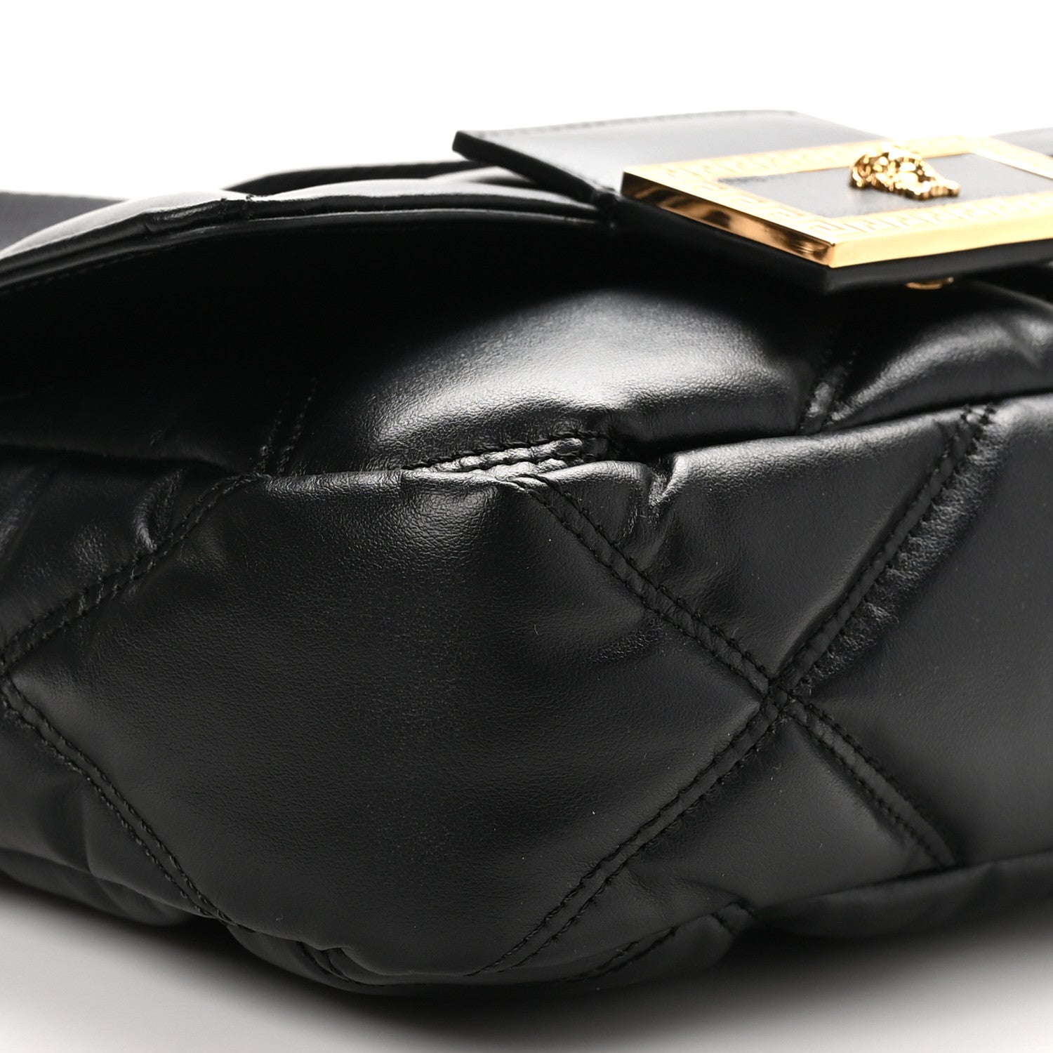 Versace Nappa Quilted Medusa Top Handle Shoulder Bag Black 8 of 9