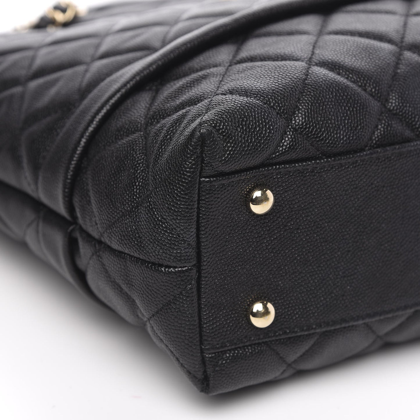 Caviar Quilted Rolled Up Tote Black