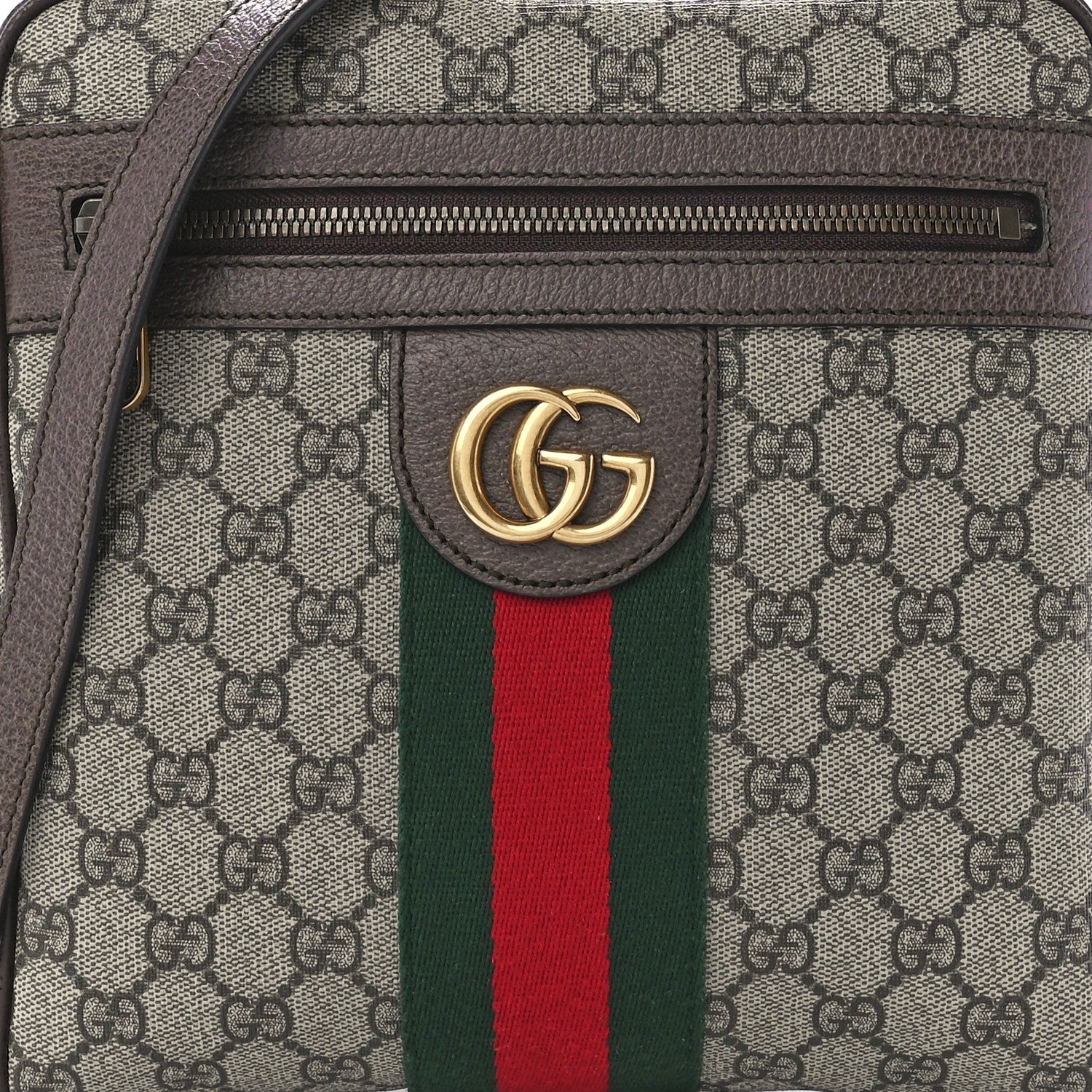 Gucci GG Supreme Monogram Web Small Ophidia Messenger Bag Brown 9 of 12
