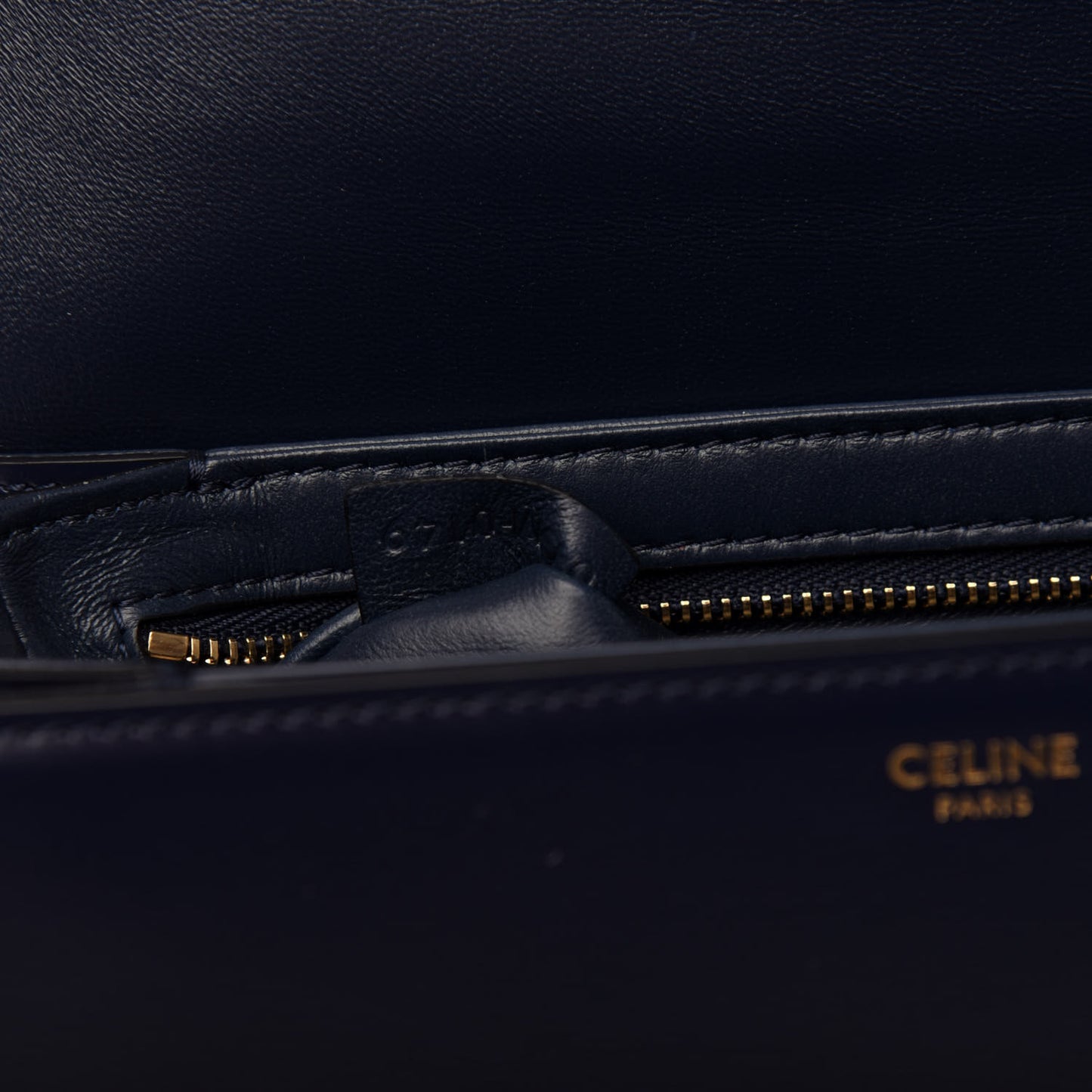 Shiny Calfskin Small Triomphe Dark Blue