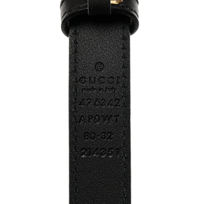 Gucci Calfskin Pearl Double G 20mm Belt 80 32 Black Cream 3 of 6